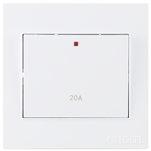 مفتاح سخان مربع 20 امبير لون ابيض ساده توفل