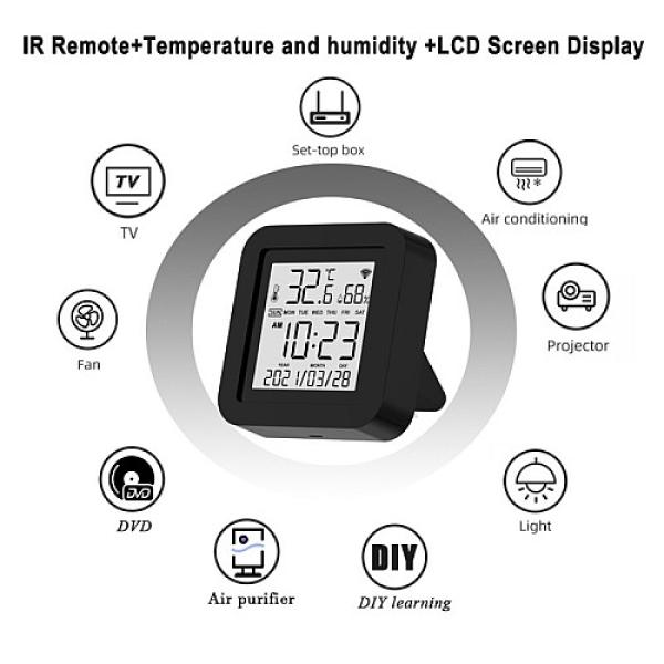 جهاز واي فاي ذكي تعمل بالأشعة تحت الحمراء عن بعد مع استشعار درجة الحرارة الرطوبة لمكيف الهواء التلفزيون يعمل مع أليكسا جوجل المنزل و تطبيقات الهاتف الذكية