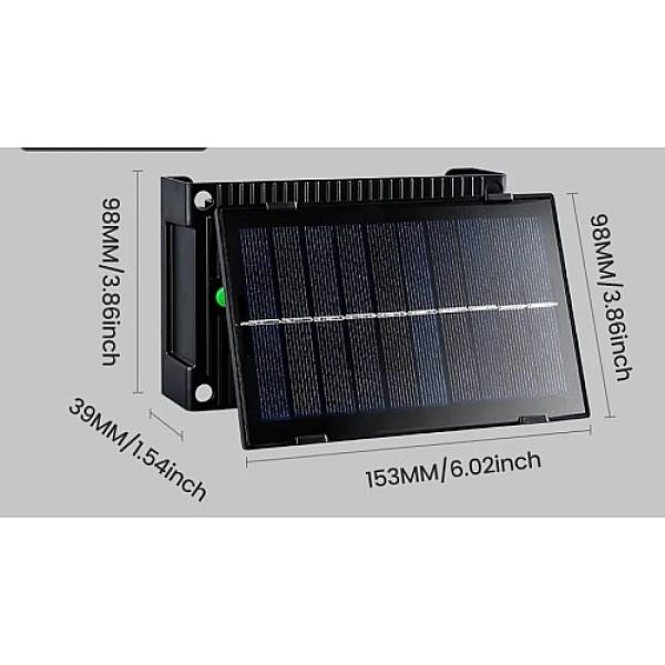 كشاف بوابة خارجي تعمل بالطاقة الشمسية مع حساس ضوء لون الانارة اصفر 6 واط
